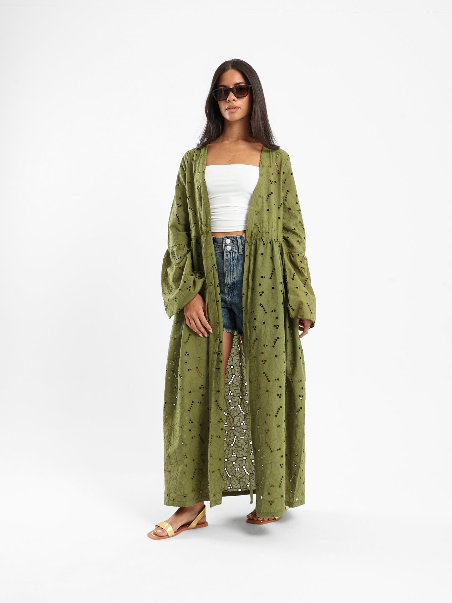 Long Embroidered Sangallo Kimono Jacket