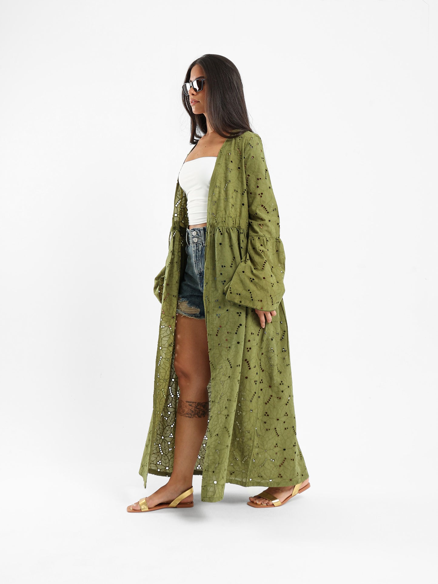 Long Embroidered Sangallo Kimono Jacket