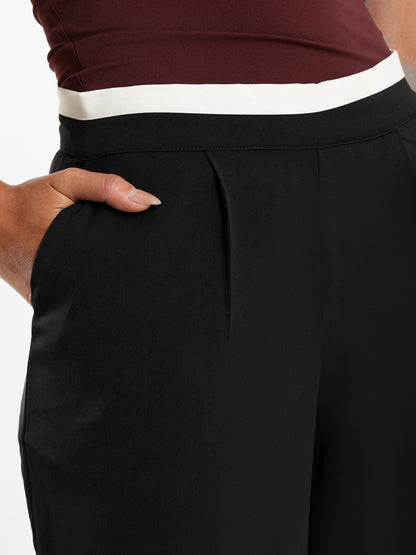 Boxer Detail Wide Leg Pants