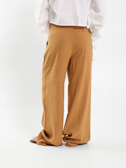 Wide Leg Front Pleated Pants