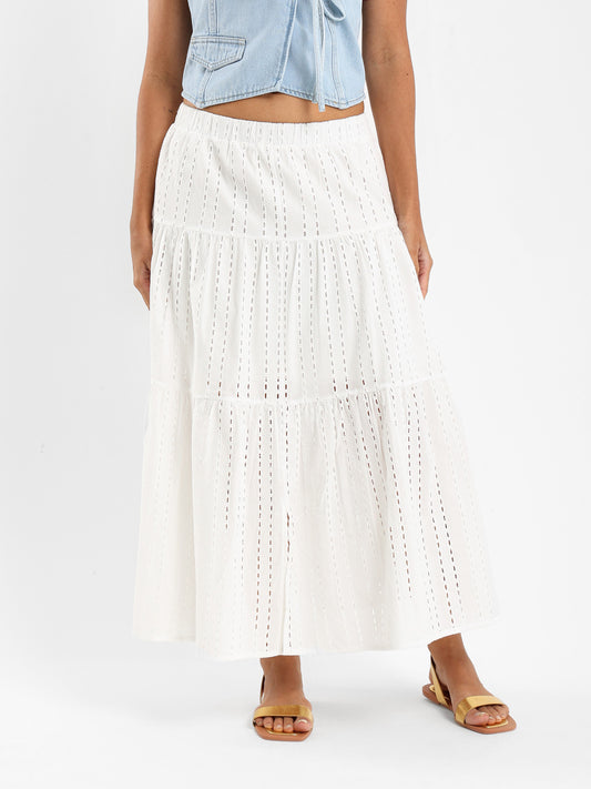 Midi Tiered Sangallo Skirt