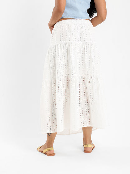 Midi Tiered Sangallo Skirt