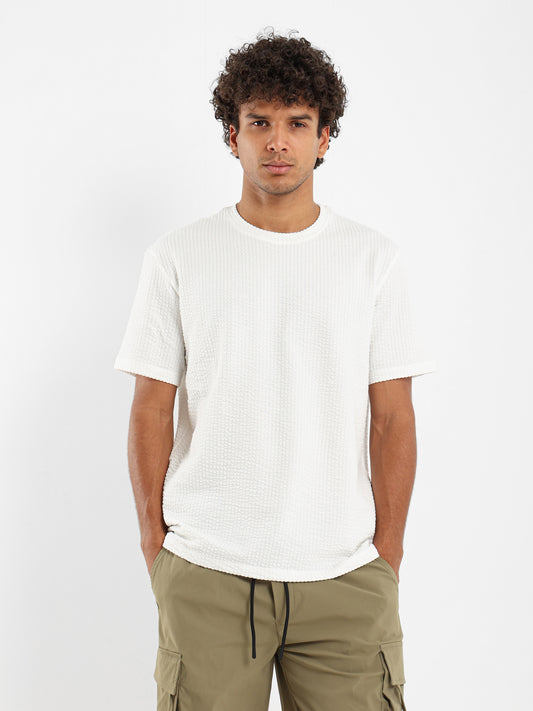 Textured Casual T-Shirt