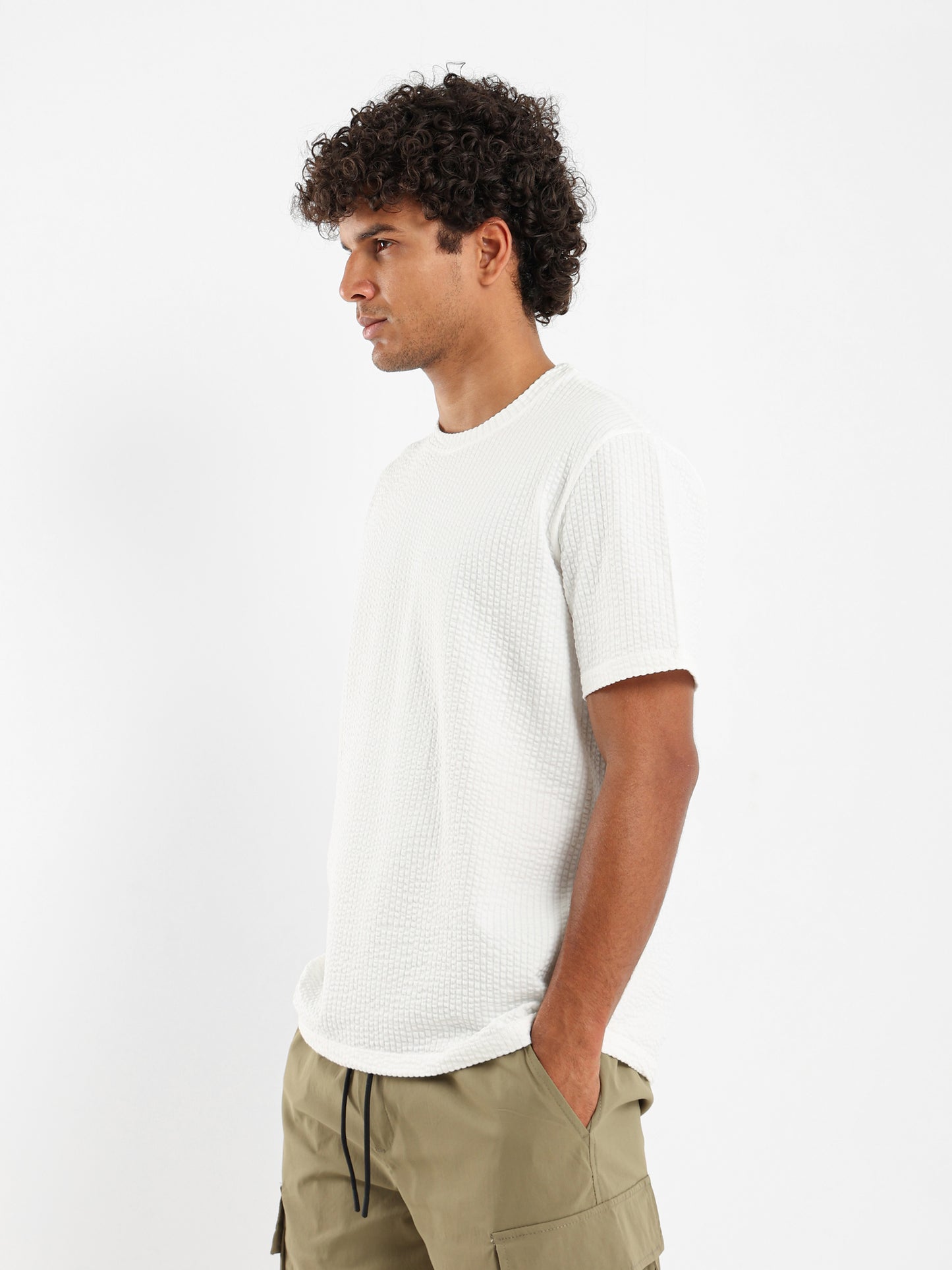 Textured Casual T-Shirt