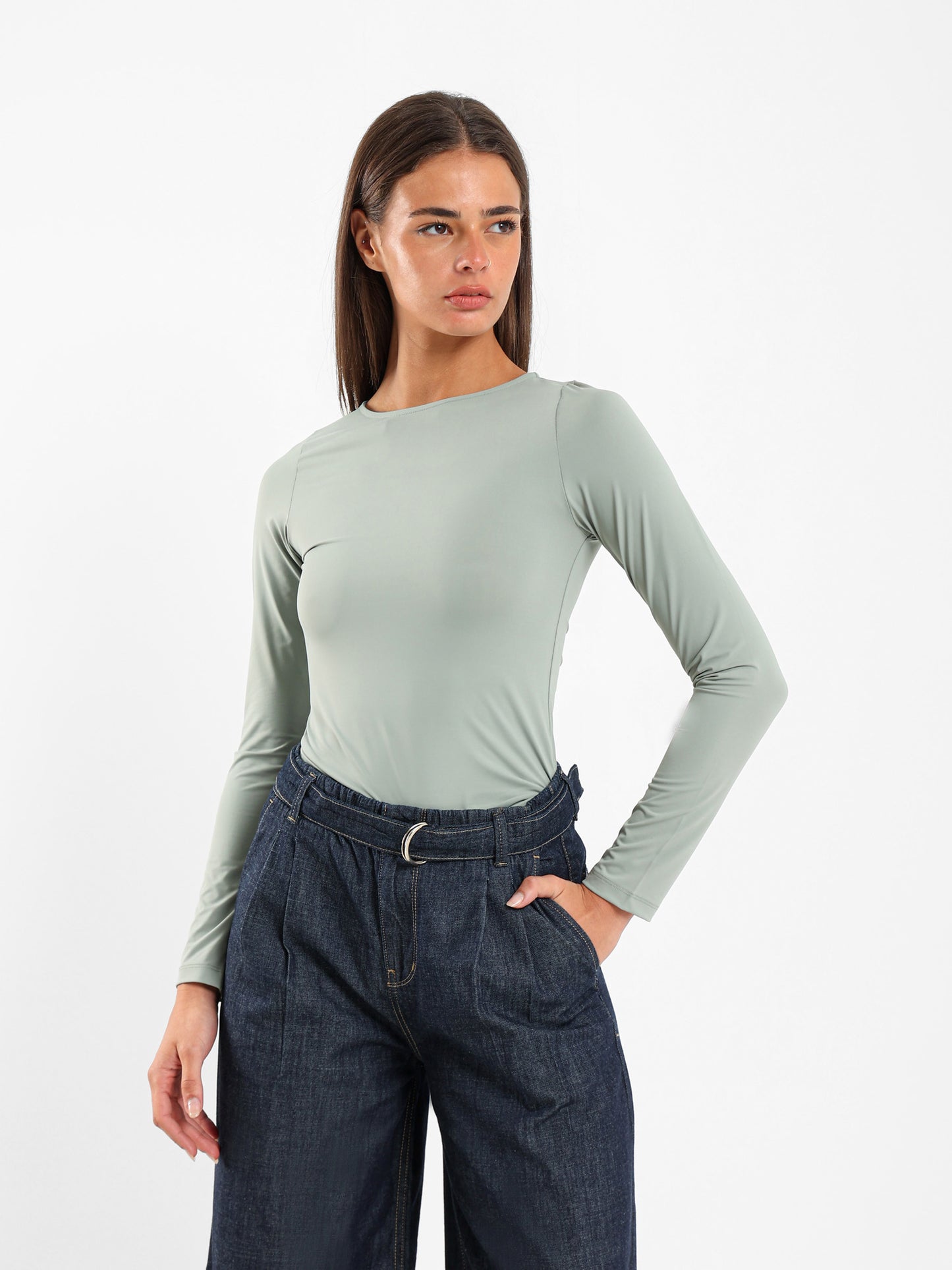 Fitted Basic Long Sleeve Top