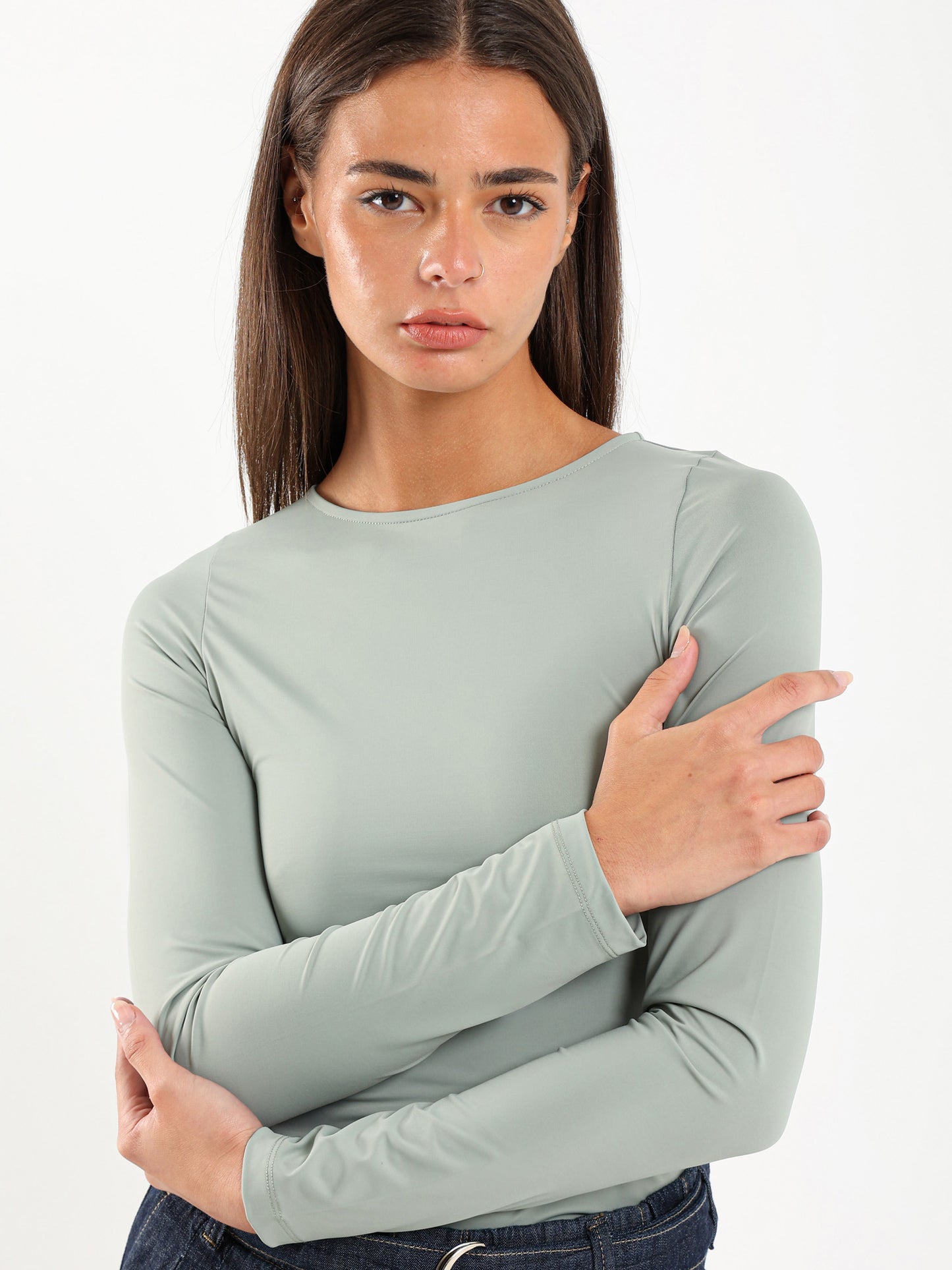 Fitted Basic Long Sleeve Top