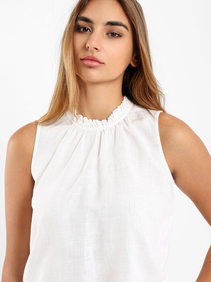 Ruffled Neck Top