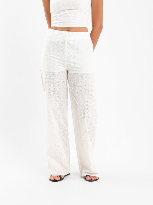 Perforated Elasticated Waistband Pants