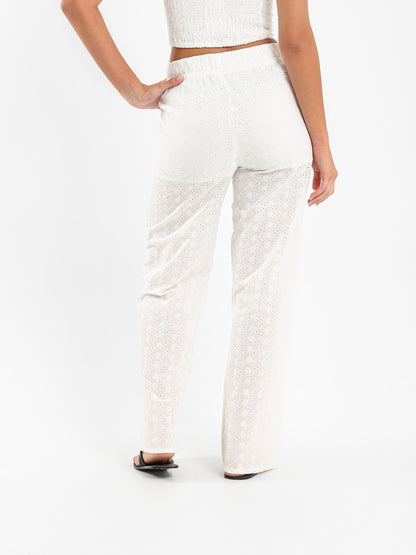 Perforated Elasticated Waistband Pants