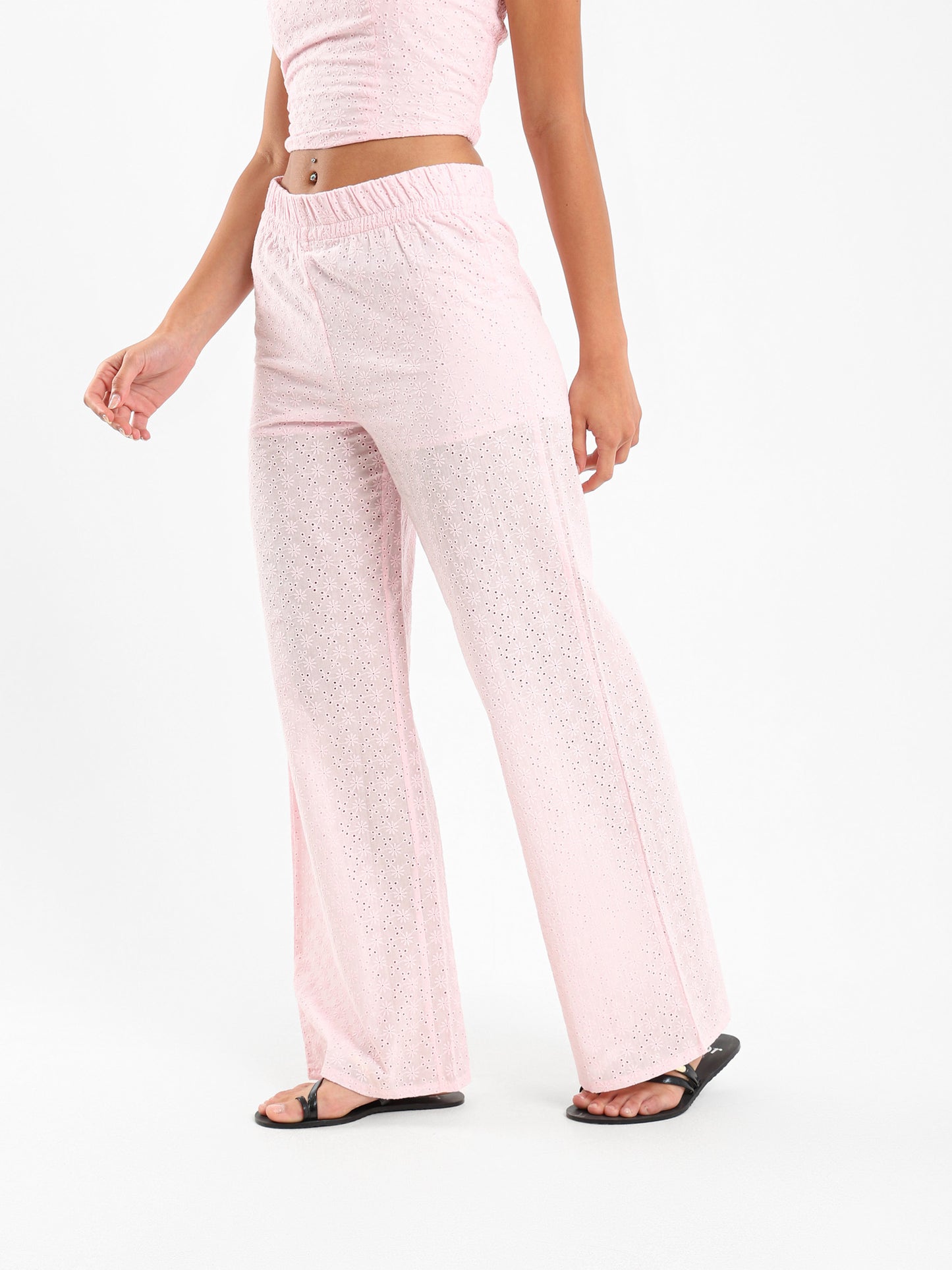 Perforated Elasticated Waistband Pants