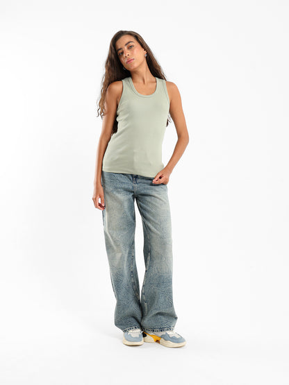 Sleeveless Solid Basic Top