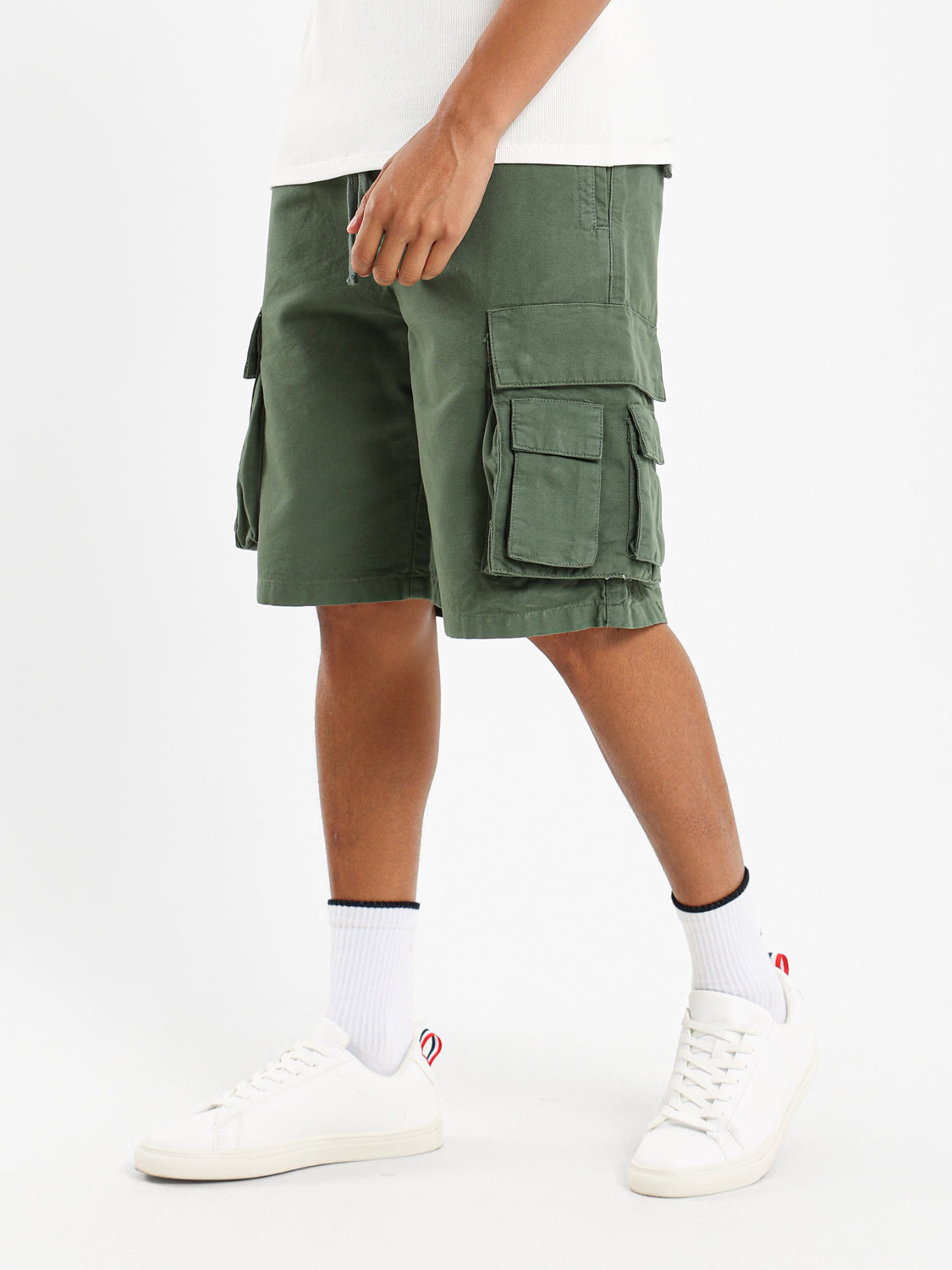 Elasticated Waistband Cargo Shorts