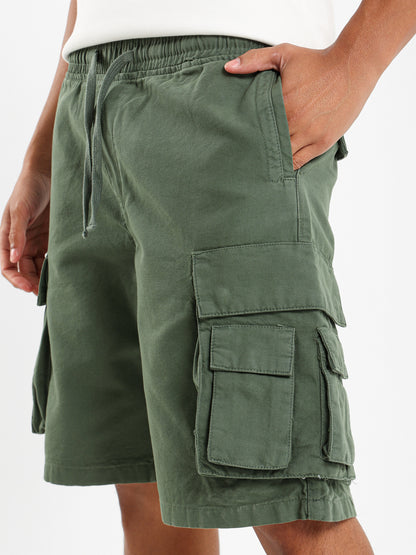 Elasticated Waistband Cargo Shorts