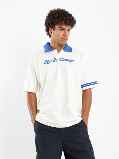 Oversized Jersey Polo With Contrast Collar