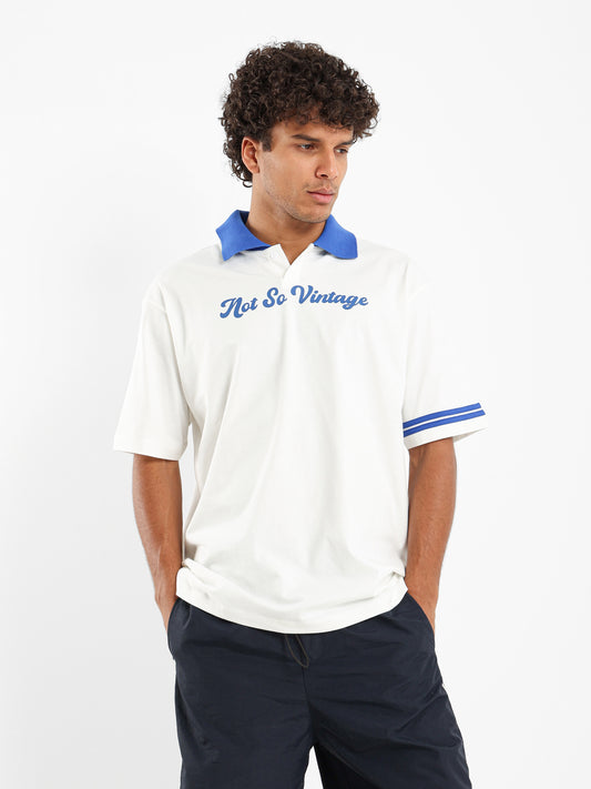 Oversized Jersey Polo With Contrast Collar