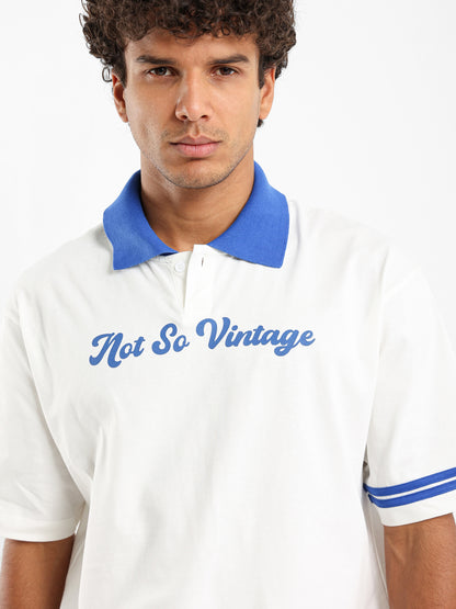 Oversized Jersey Polo With Contrast Collar