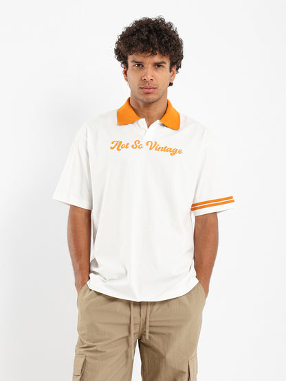 Oversized Jersey Polo With Contrast Collar