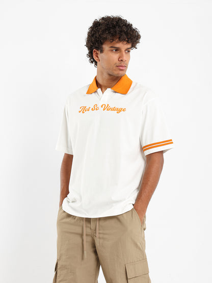 Oversized Jersey Polo With Contrast Collar