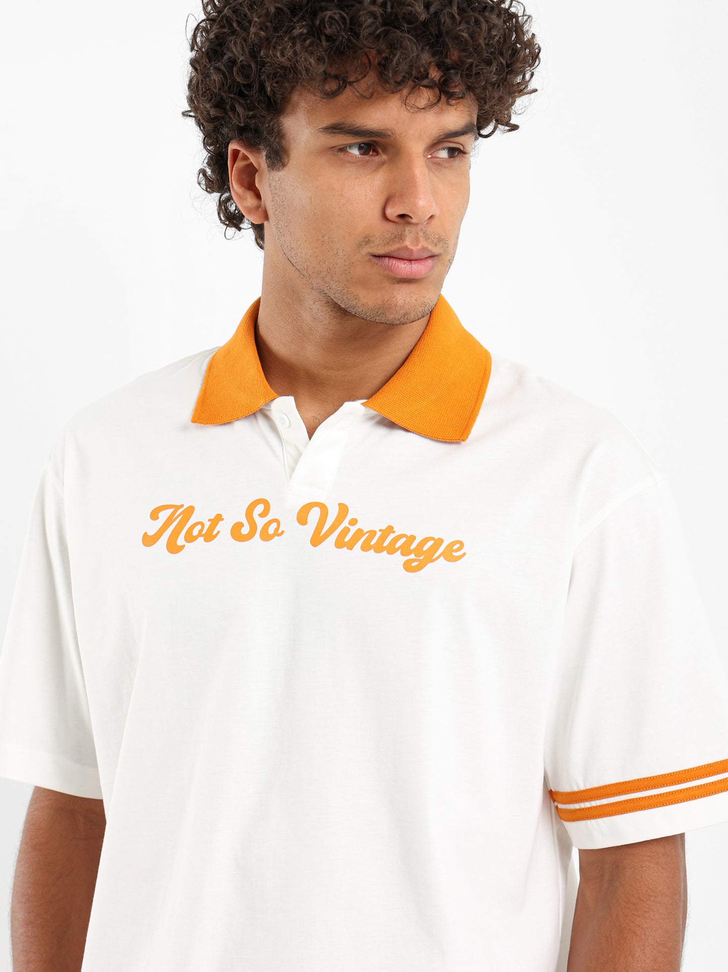 Oversized Jersey Polo With Contrast Collar