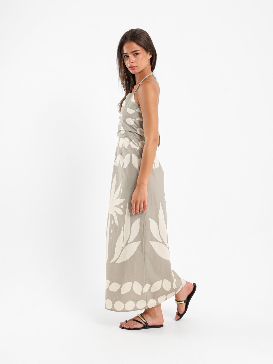 Palm Tree Print Maxi Dress