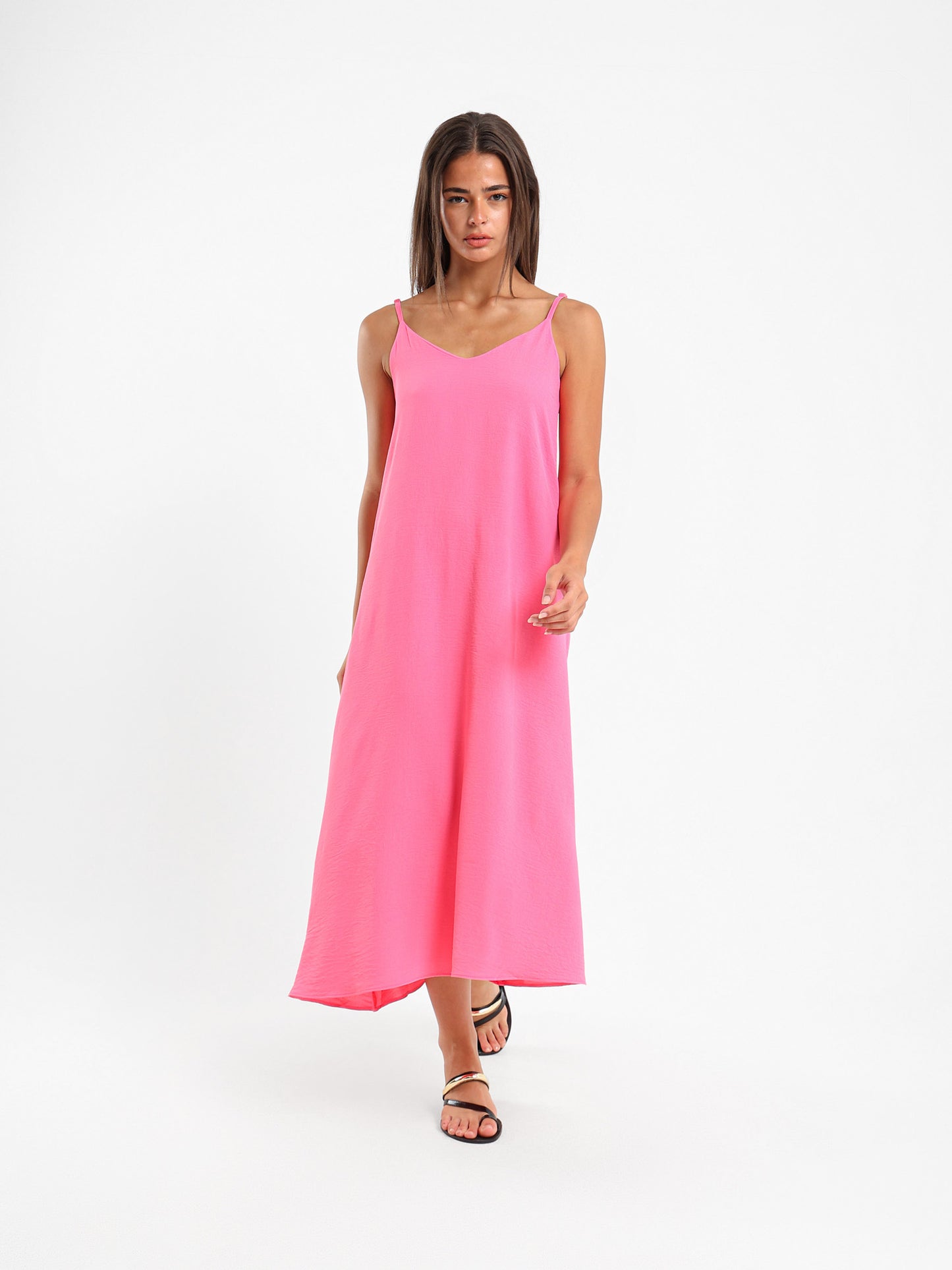 Midi Dress With Spaghetti Straps