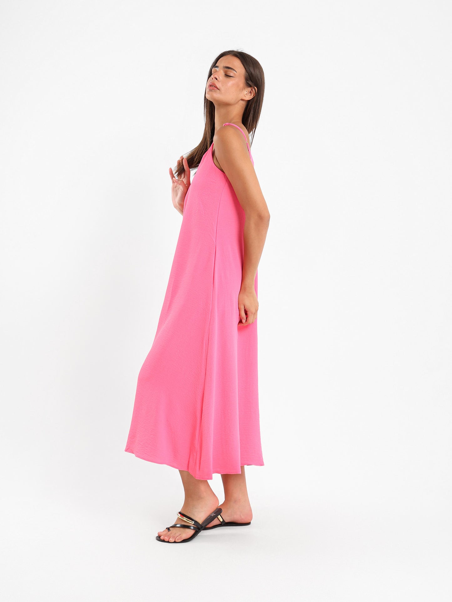 Midi Dress With Spaghetti Straps
