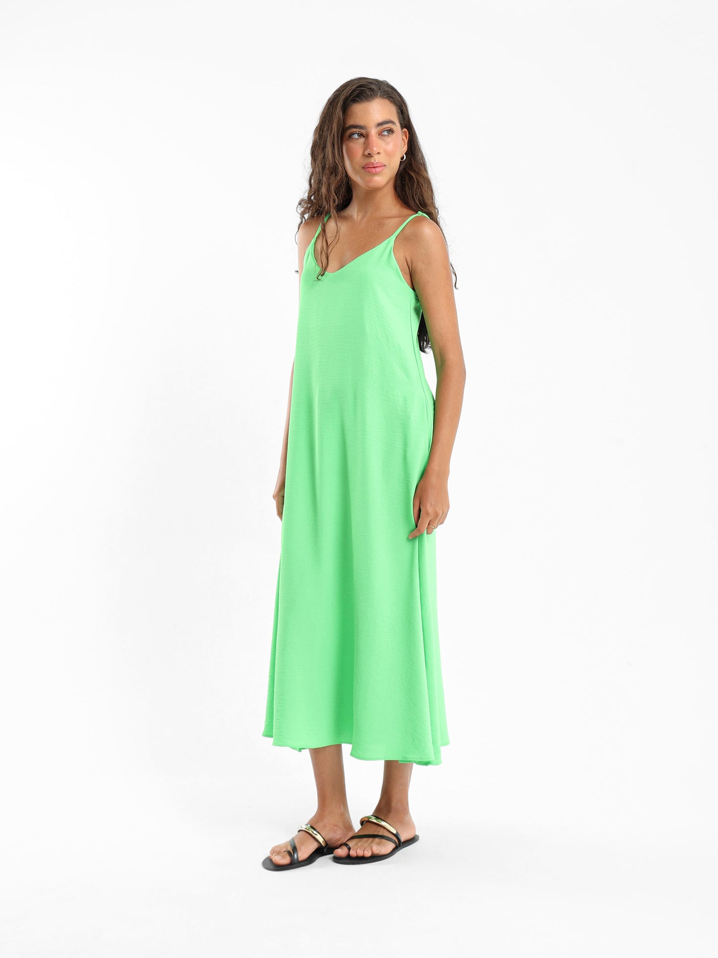 Midi Dress With Spaghetti Straps