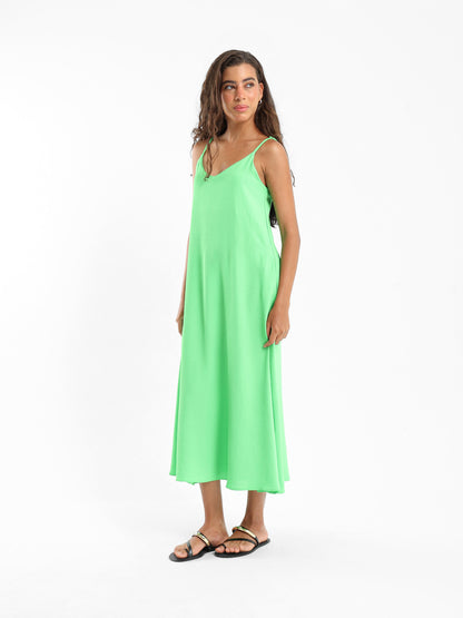Midi Dress With Spaghetti Straps