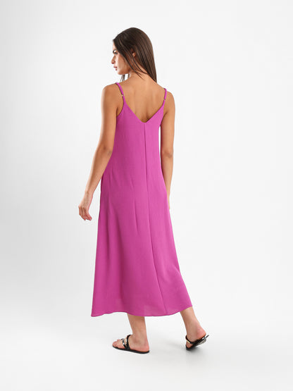 Midi Dress With Spaghetti Straps