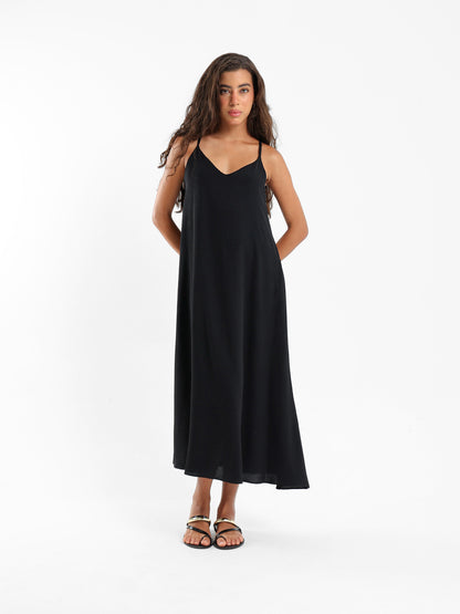 Midi Dress With Spaghetti Straps