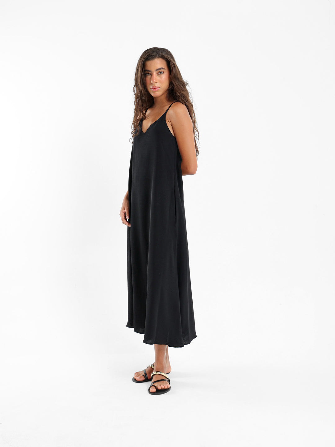 Midi Dress With Spaghetti Straps