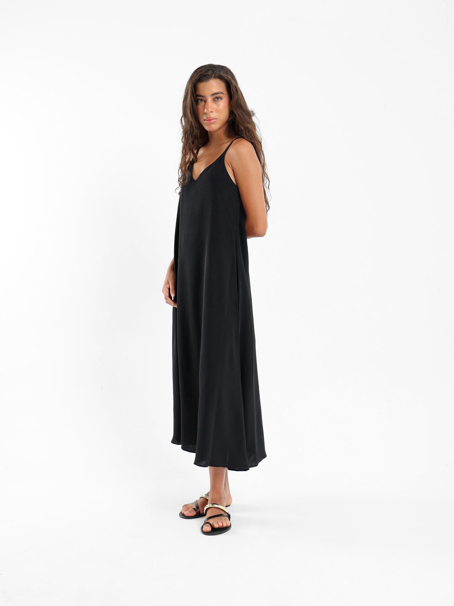 Midi Dress With Spaghetti Straps