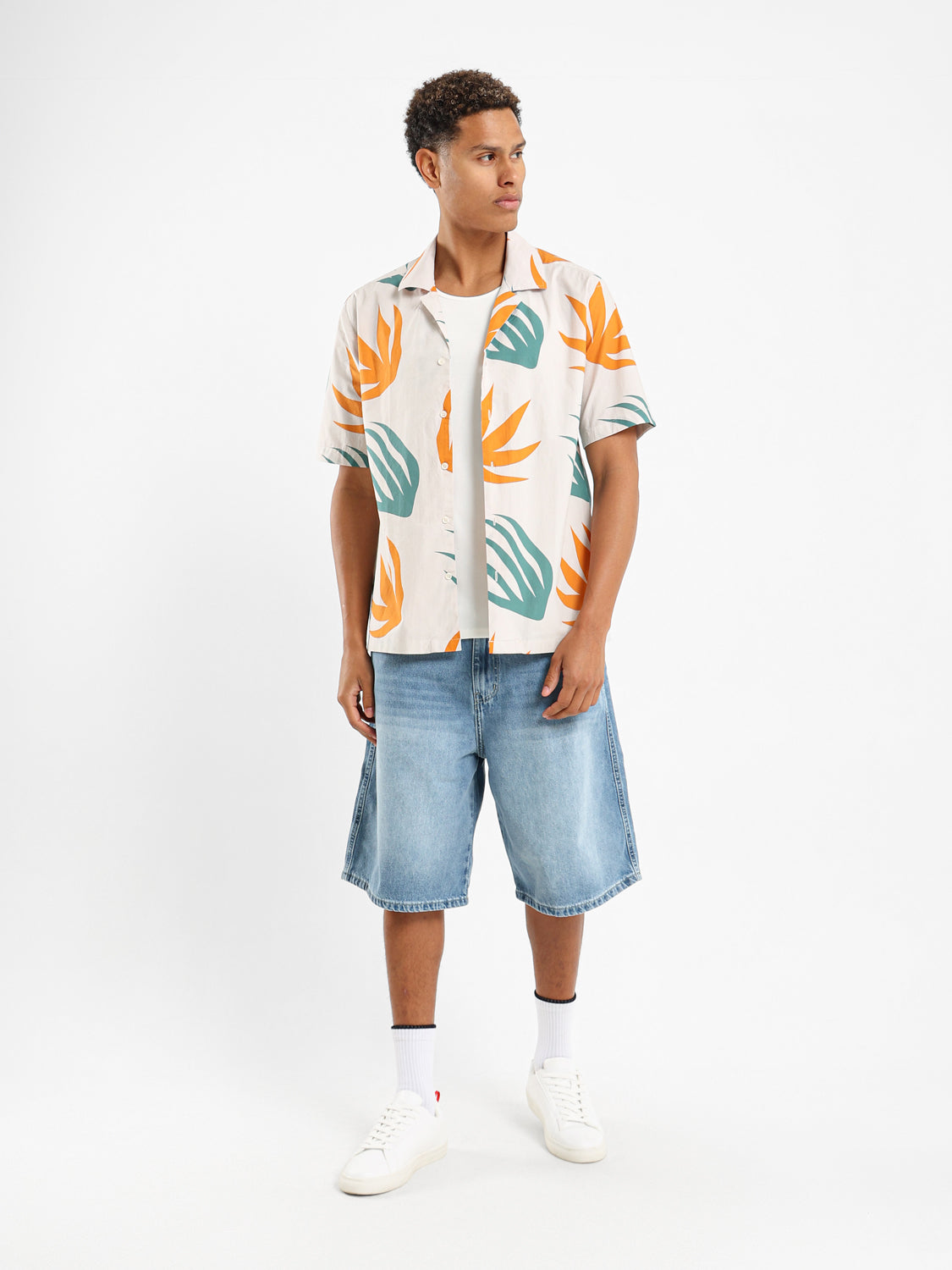 Leaves Print Relaxed Fit Shirt