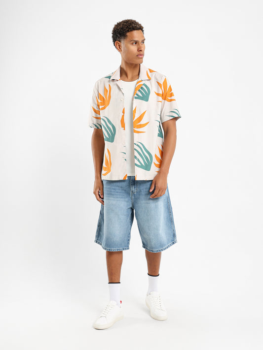 Leaves Print Relaxed Fit Shirt