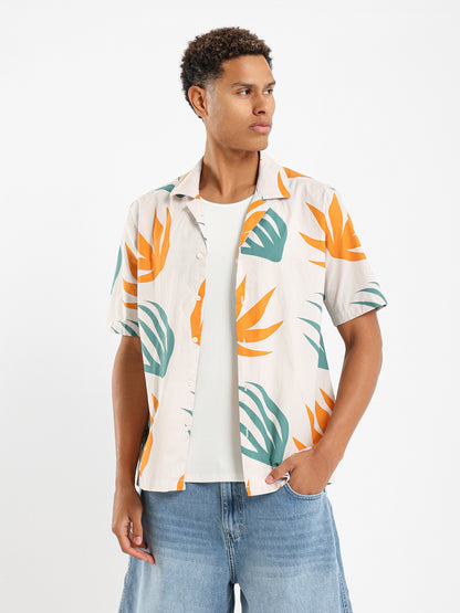 Leaves Print Relaxed Fit Shirt