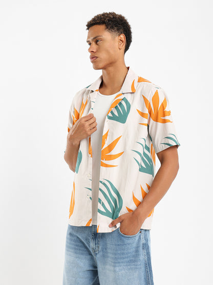 Leaves Print Relaxed Fit Shirt