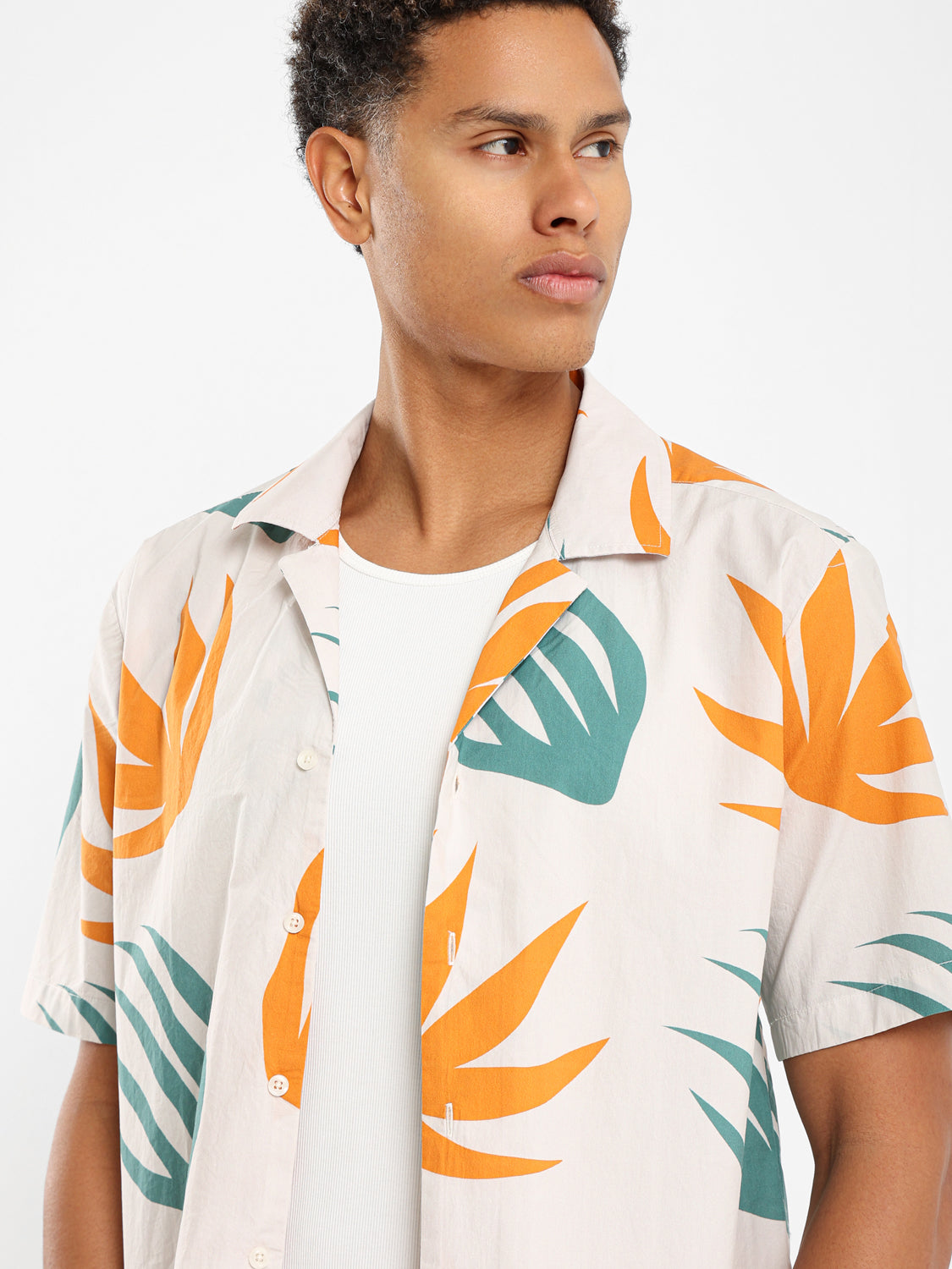 Leaves Print Relaxed Fit Shirt