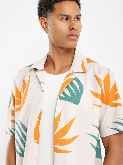 Leaves Print Relaxed Fit Shirt