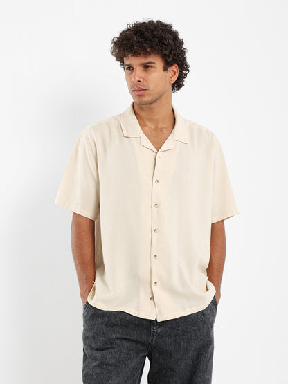 Basic Linen Short Sleeve Camp Shirt