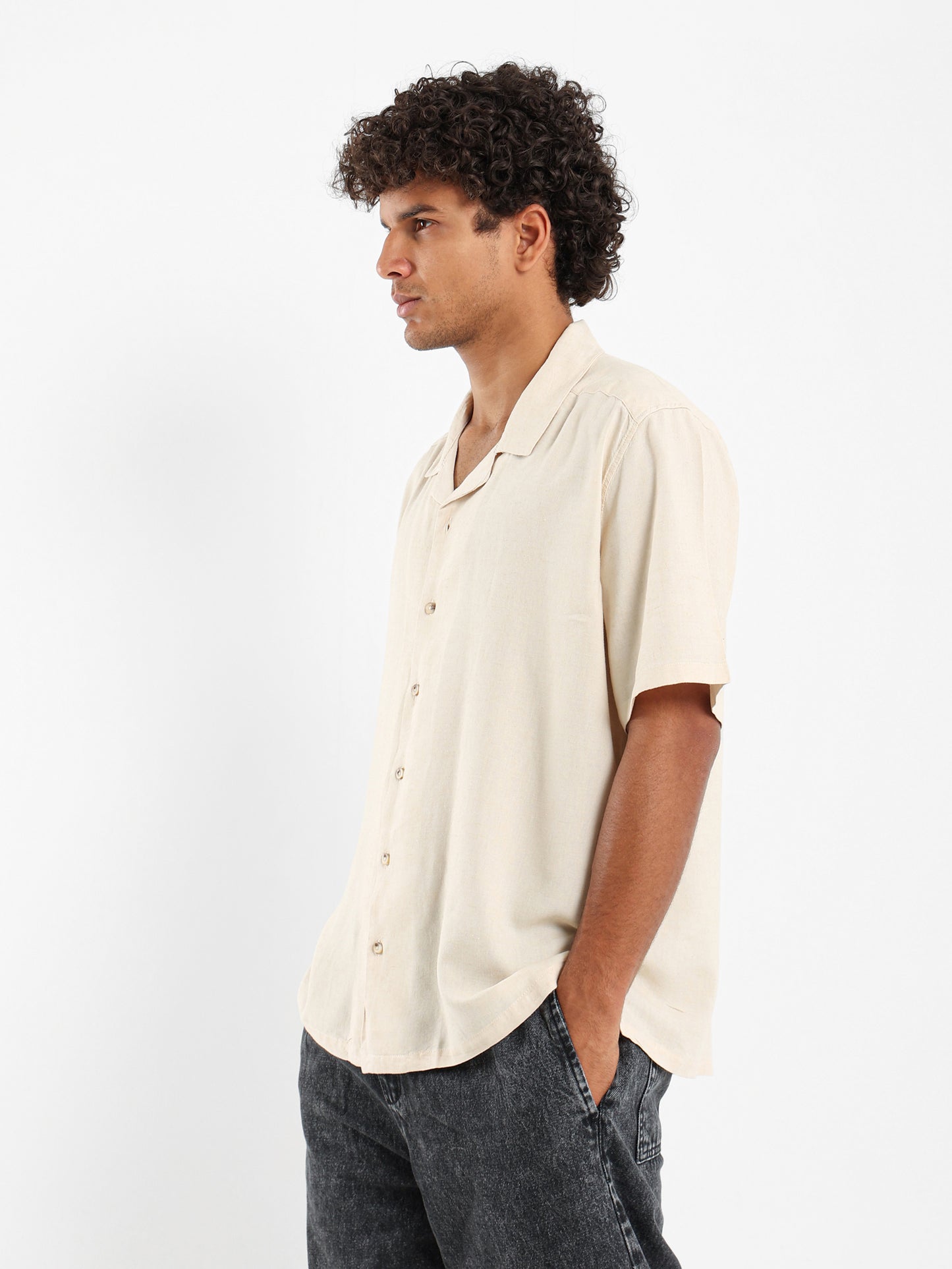 Basic Linen Short Sleeve Camp Shirt
