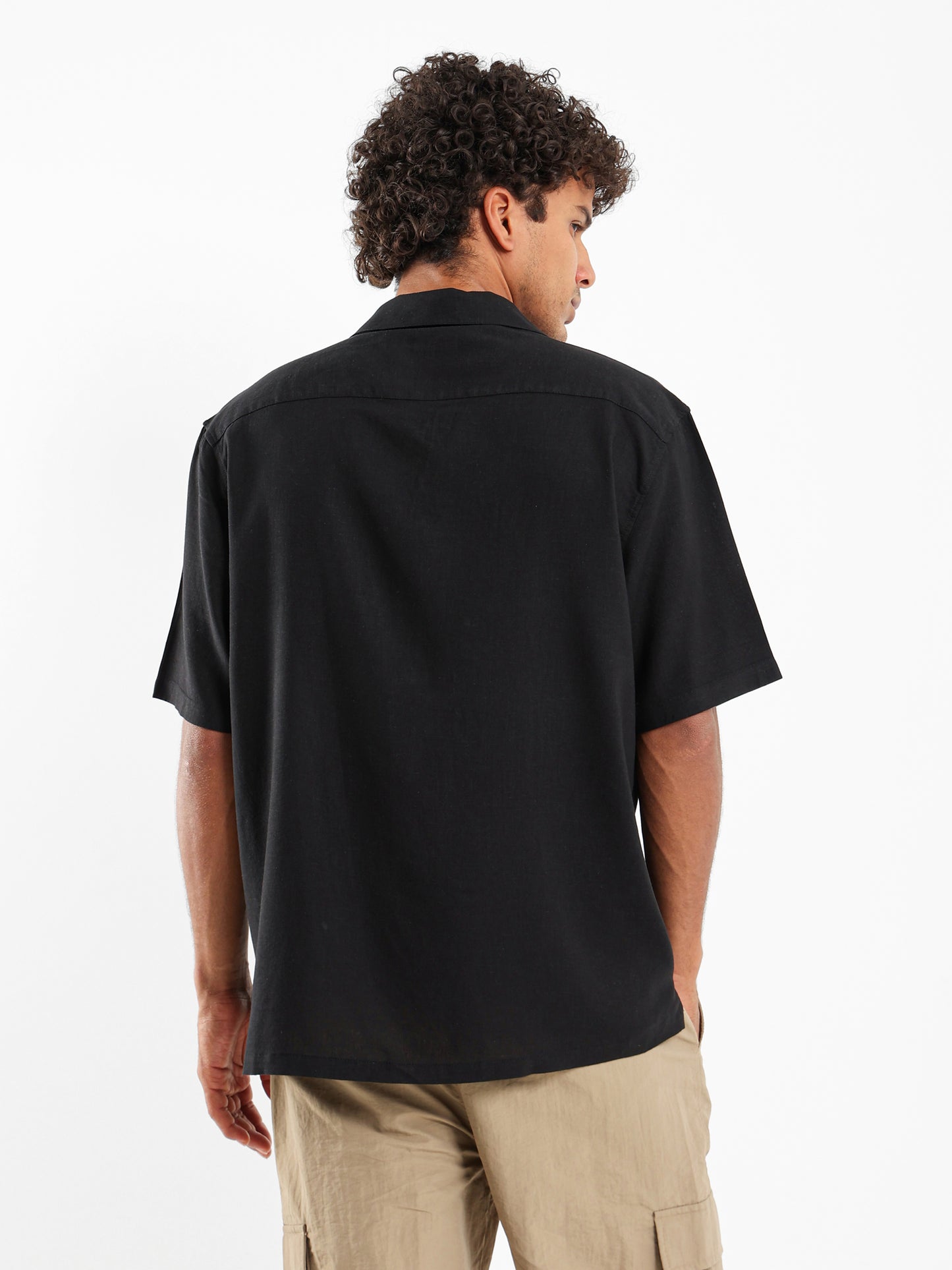 Basic Linen Short Sleeve Camp Shirt