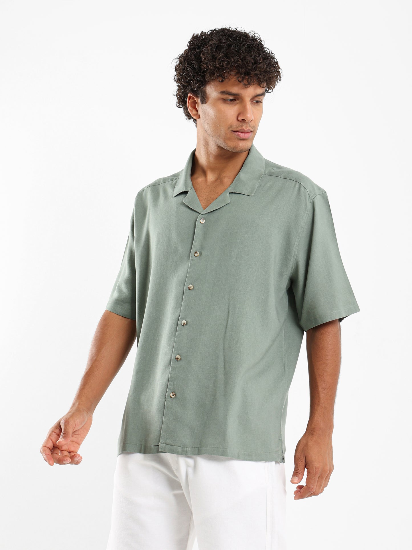 Basic Linen Short Sleeve Camp Shirt