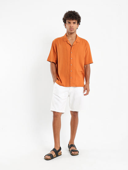 Basic Linen Short Sleeve Camp Shirt