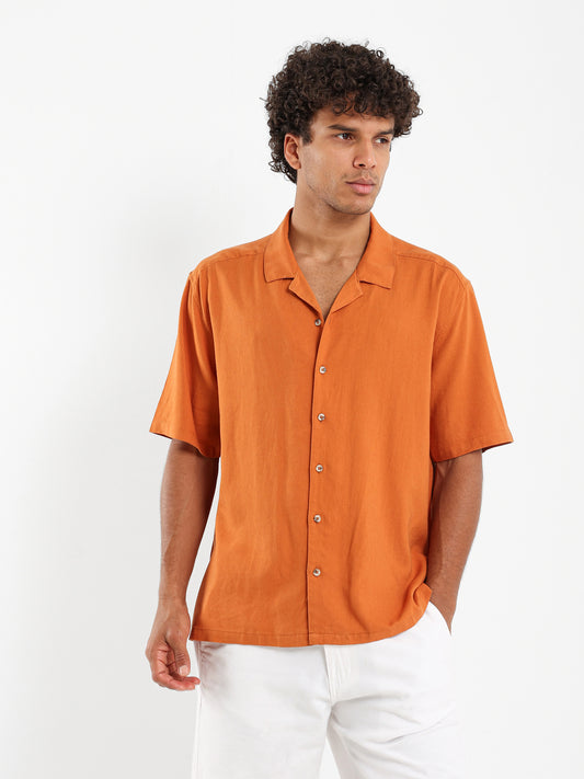 Basic Linen Short Sleeve Camp Shirt