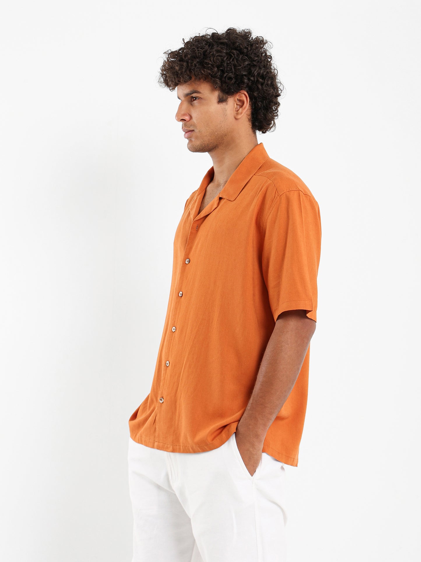 Basic Linen Short Sleeve Camp Shirt
