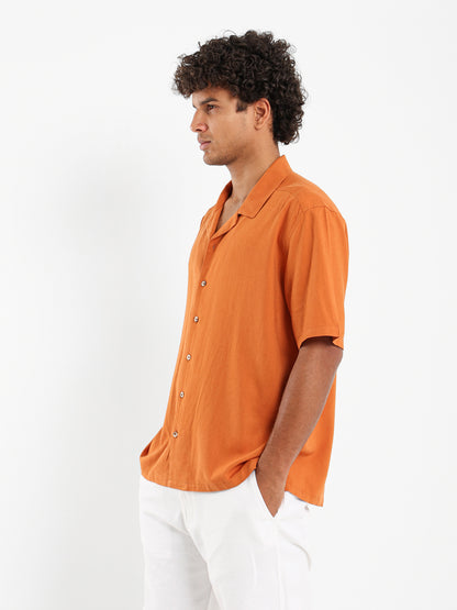 Basic Linen Short Sleeve Camp Shirt