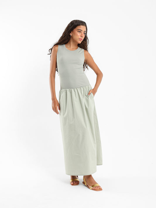 Sleeveless Low-Waist Maxi Dress