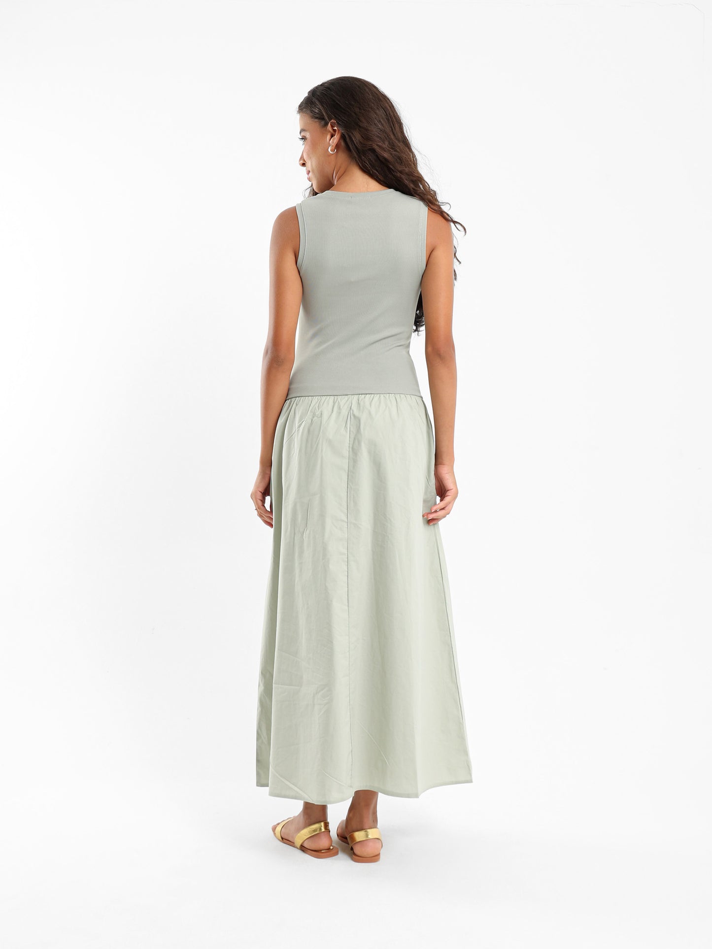 Sleeveless Low-Waist Maxi Dress