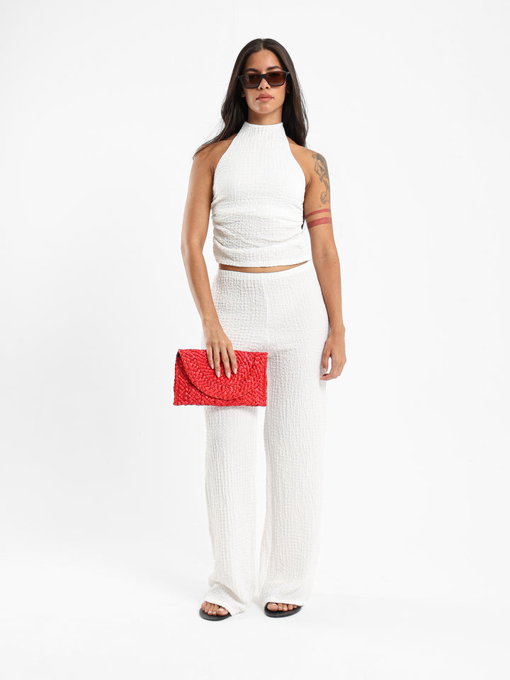 Halter Neck Textured Top
