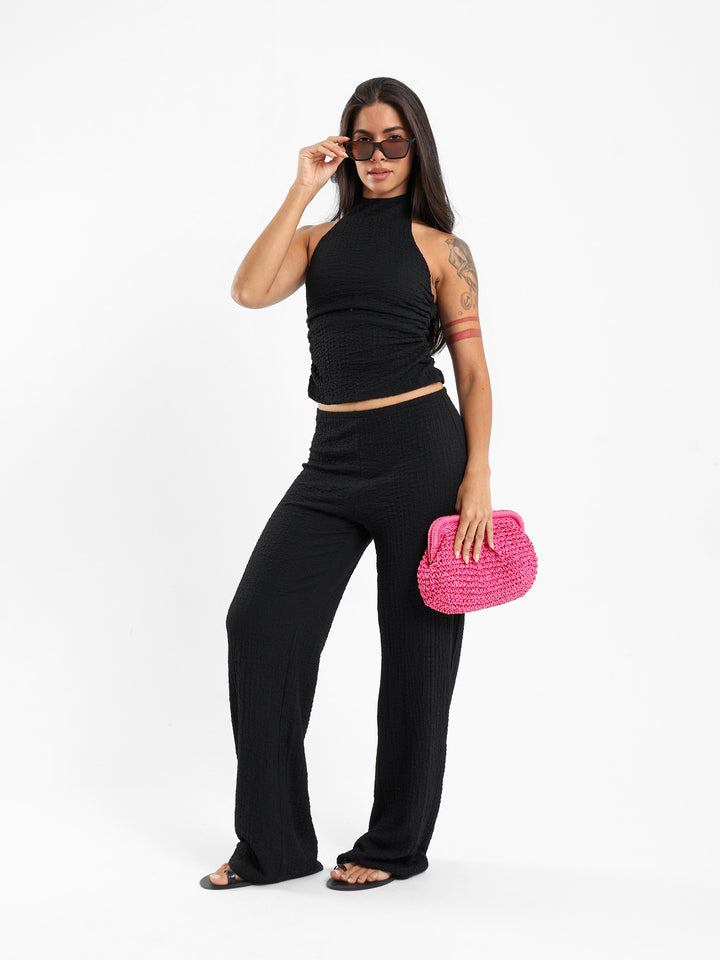Halter Neck Textured Top